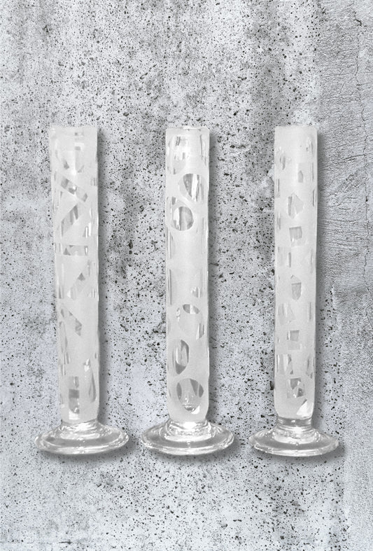 Glass Art Portfolio - Rock, Water and Snow Glass Vases