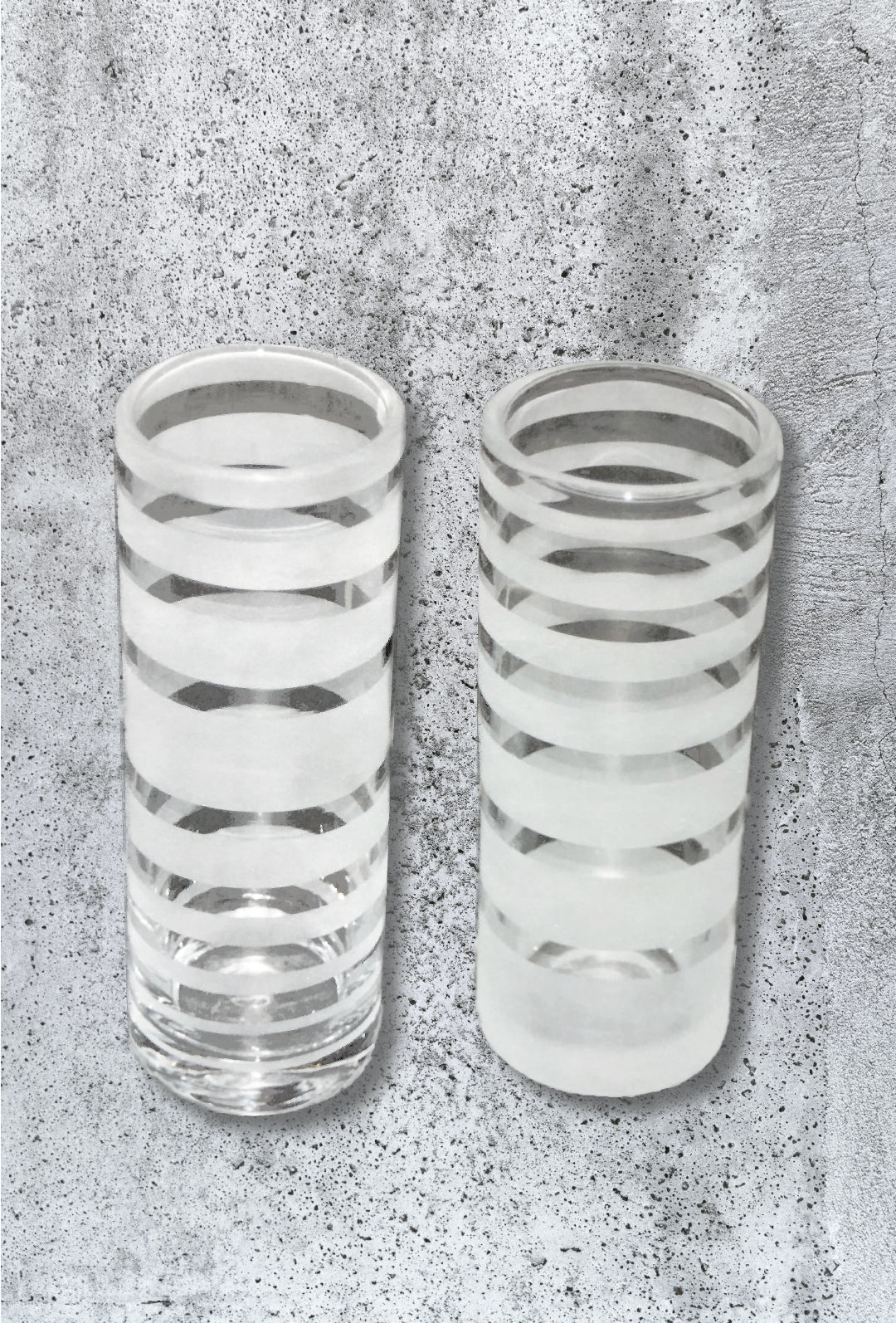 Glass Art Portfolio - Sandblasted Striped Vases