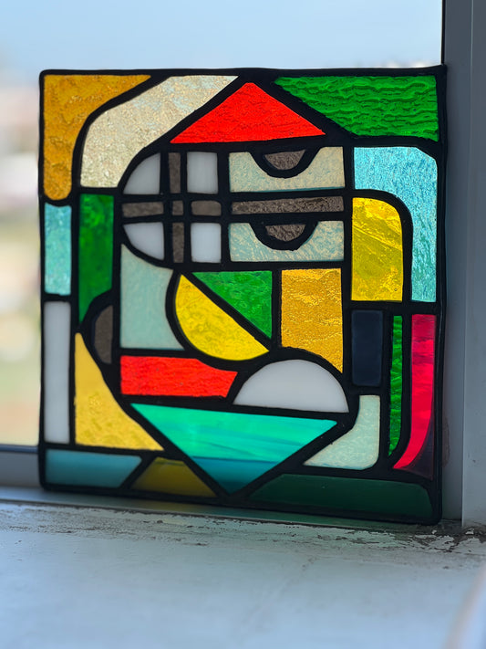 Glass Art Portfolio - 'Protons and Electrons' - Stained Glass Artwork