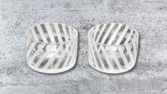 Glass Art Portfolio - Sandblasted Striped Bowls