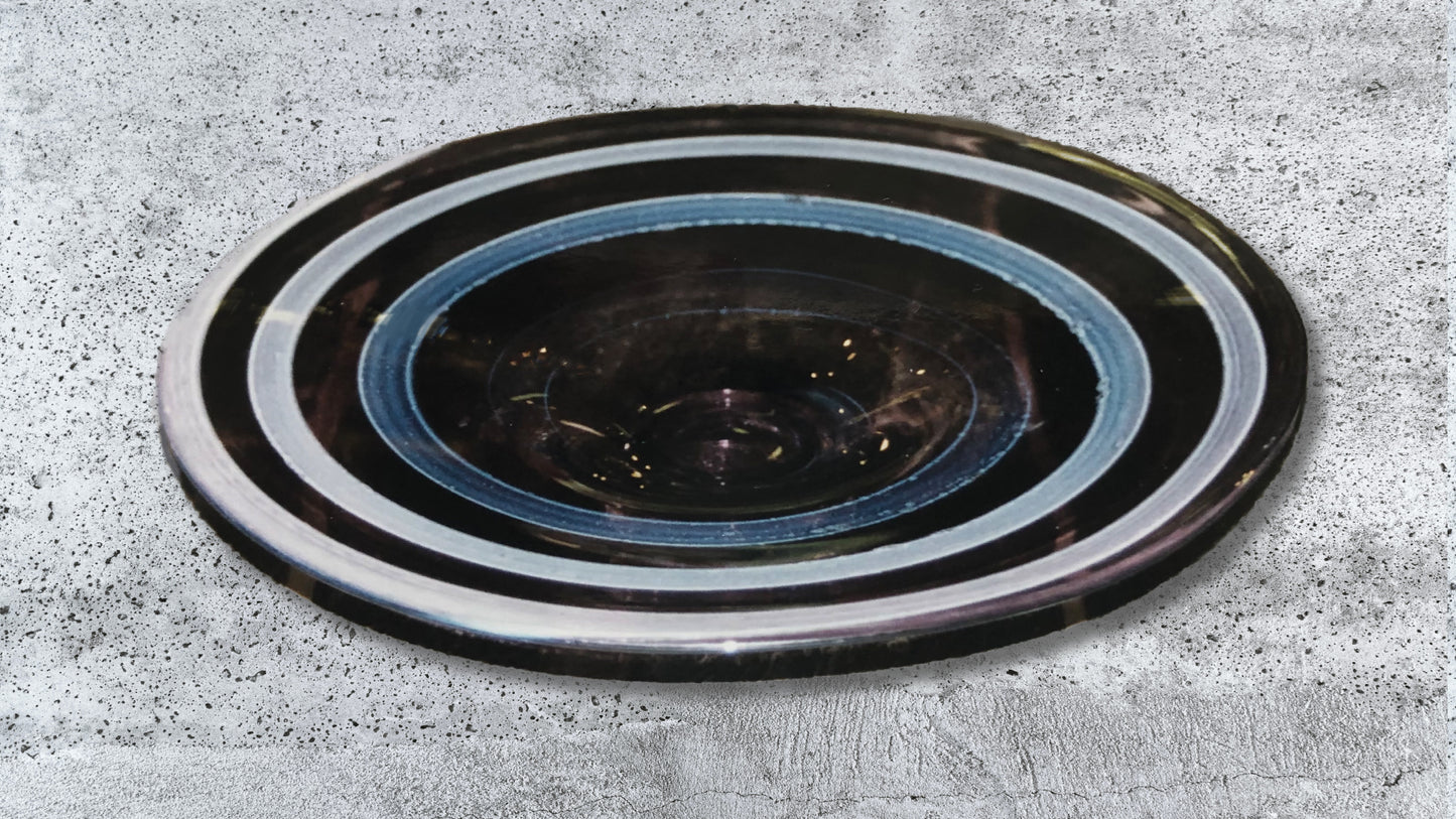 Glass Art Portfolio - Transparent Aubergine and White Glass Plate