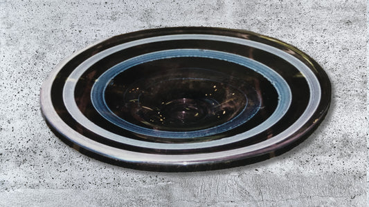 Glass Art Portfolio - Transparent Aubergine and White Glass Plate