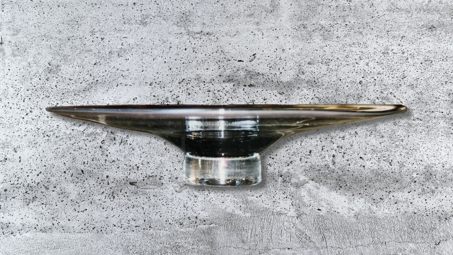 Glass Art Portfolio - Transparent Aubergine and White Glass Plate