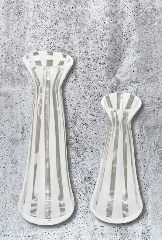 Glass Art Portfolio - Sandblasted Striped Carafes