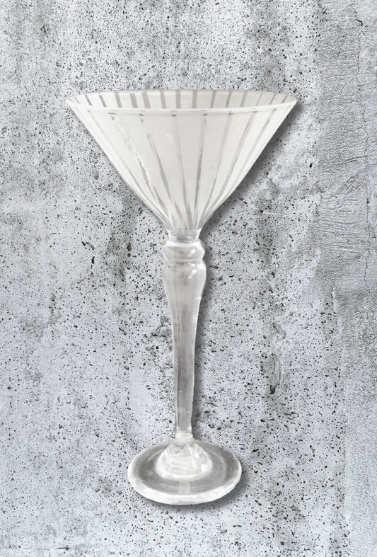 Glass Art Portfolio - Sandblasted Striped Coctail Glass