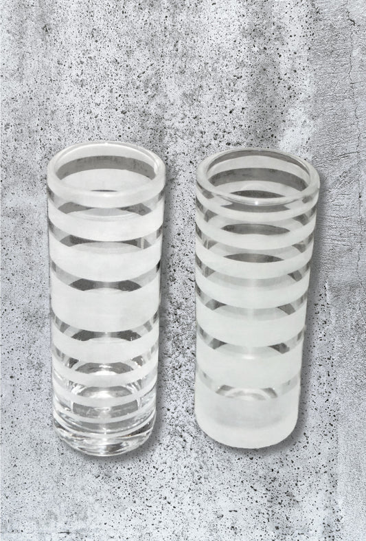 Glass Art Portfolio - Sandblasted Striped Vases